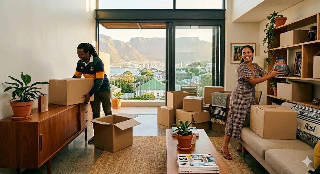 South African homebuyer completing a property purchase with an estate agent