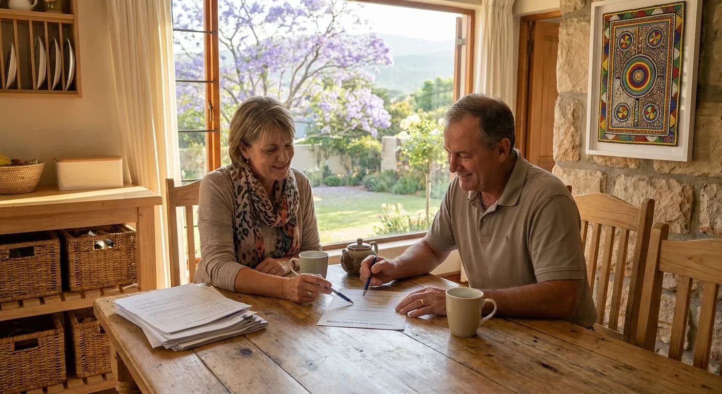 Built-in fixtures and fittings in a South African home being inspected before property transfer